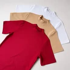 Kit 3 T-shirts Gola Alta Feminina Lisa 100% Algodão Blusa Casual Estilosa