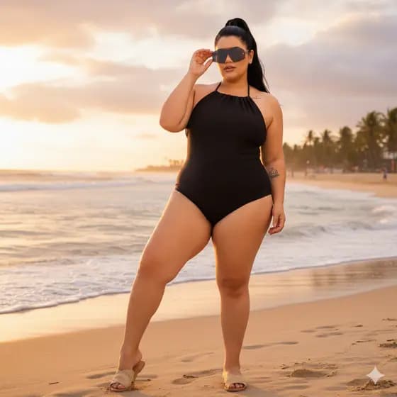 Body Maiô PLUS SIZE  Feminino Suplex com Forro Interno para Maior Conforto