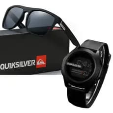 Combo Óculos de Sol Quiksilver + Flanela + Bag + Relógio Digital Quiksilver preto Sem Caixa original