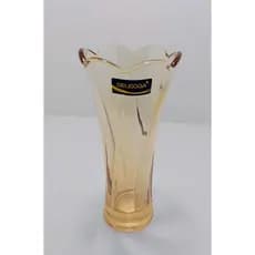VASO DE VIDRO CRISTAL ÂMBAR TRABALHADO DELISOGA CB5017
