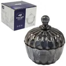 BOMBONIERE COM TAMPA FUMÊ DE VIDRO GREEN APPLE CB7240