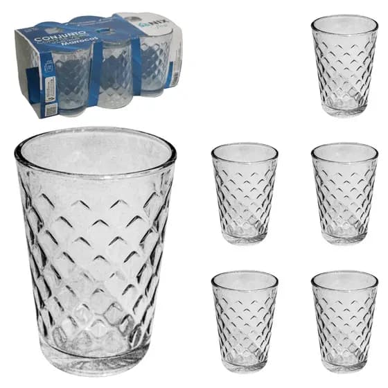 CONJUNTO DE COPOS PARA AGUA MARROCOS COM 6 UNIDADES 200ML NX398