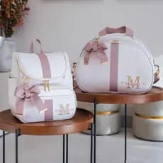 Bolsas Maternidade 2 Peças Bolsa e Mochila Personalizado Térmica Impermeável, Coleção Boston