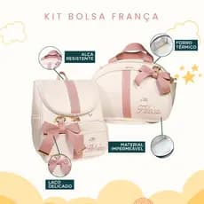 Kit Bolsas Maternidade Luxo, Térmica e Impermeável, Coleção França