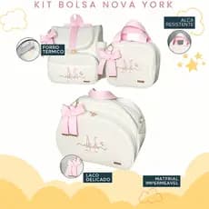 Kit Bolsas Maternidade 3 Peças personalizado, Completo Térmica Impermeável, Coleção Nova York ebaby.