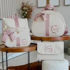 Kit Maternidade 3 Peças Bolsa, Mochila e Trocador Personalizado Térmica Impermeável, Coleção Brasil