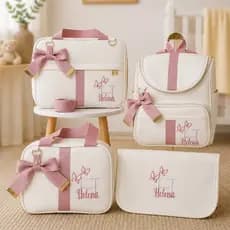 Bolsas Maternidade 4 Peças Luxo, Completo Personalizado térmico e impermeável, Coleção Afeto