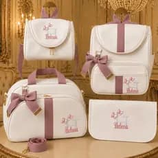 Kit Bolsas Maternidade 4 Peças Luxo, Completo Personalizado térmico e impermeável, Coleção Premium