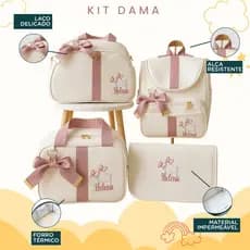 Kit Bolsas Maternidade 4 Peças Borboletas 3D Luxo, Completo Personalizado térmico e impermeável.
