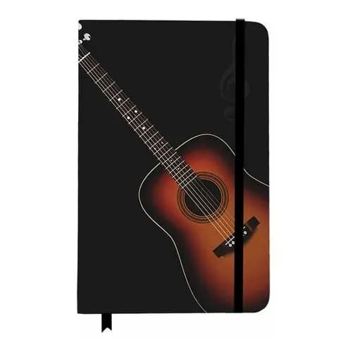 Caderno Desenho Violão Presente Rock Anotação Musica