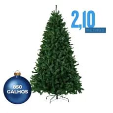 Árvore de Natal Pinheiro Cheia Luxuosa 2.10Metros 850 Galhos Verde Tradicional Modelo Premium