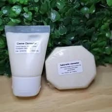 kit clareador creme + sabonete dolomita argila branca óleo de rosa mosqueta axila pescoço virilha peles sensíveis