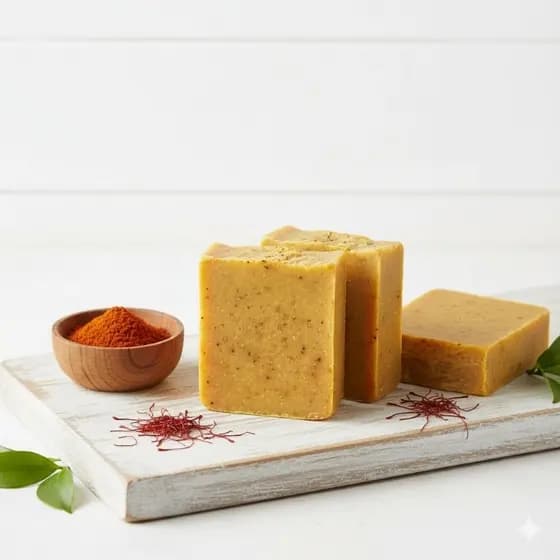 Sabonete artesanal de açafrão clareador 100g kit 3und