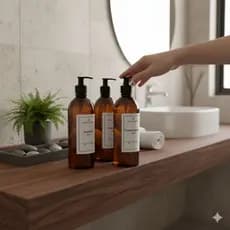 kit banho 3 peças âmbar frascos Shampoo Condicionador Sabonete líquido 500ml