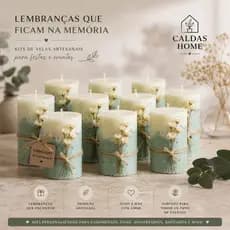 Vela Aromática Artesanal em Cimento Lembrancinha Personalizada Casamento | Aniversário | Maternidade | Chá de Bebê