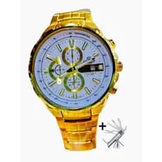 Relógio Masculino grande CS edifice todo funcional+Canivete Suíço 15 funções