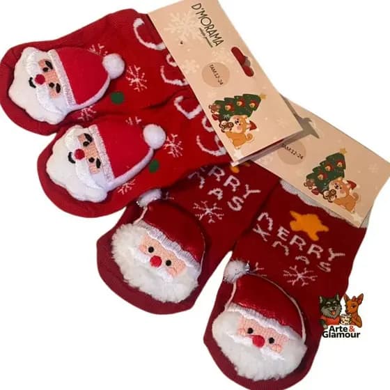 Meia Infantil 3D Natalina Divertida Estampada envio aleatorio Antiderrapante Presente de Natal Confortável