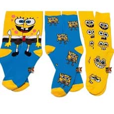 Meia Divertida Bob Esponja Unissex 33 ao 43 | Confortável, Estampada e Estilo Geek
