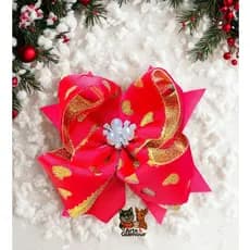 Laço para Cabelo Artesanal Natal Ano Novo Natalino Feito à Mão com Amor! Adulto e Crianças com presilha