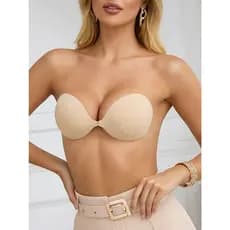 Sutiã Push-Up Sem Alças Reutilizável - Design Invisível Costas De Corte Baixo