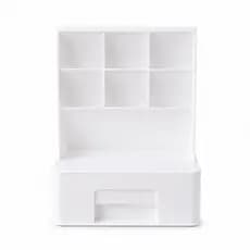 Organizador Multifuncional Mesa Escritório Cozinha Prateleira Compacto Branco