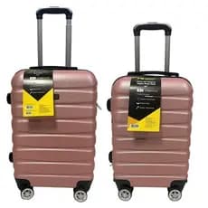 Kit 2 Malas Viagem Pequena Media Rodinhas 18 20 Polegadas Rosa Black Bull