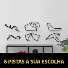 Kit com 6 Quadros pistas - Circuitos de Formula 1 - Decoração de parede F1  - 25 cm