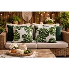 Kit Capas de Almofadas Decorativas  Jacquard e Suede Estampadas com Lisas