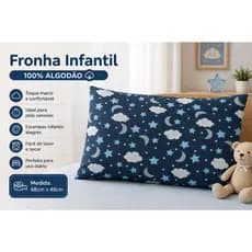 Fronha Infantil 100% Algodão 68x48cm Estampada Menino Menina Toque Macio