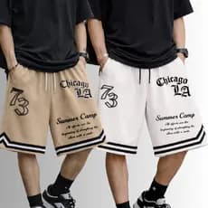 Kit 2 Bermudas Style Basquete Street Masculina Confortável Leve Dry-fit Drip Chicago 73 Carnaval Volta as Aulas