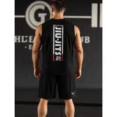 Regata Oversized Masculina Brazilian Jiu Jitsu Estampa Vertical Treino Academia Conforto Premium COD 641