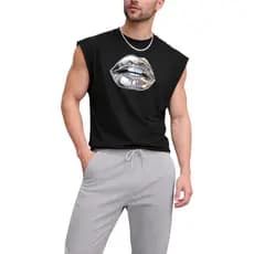 Regata Boxy Curta Na Moda Estilo Casual Respirável Boca 779