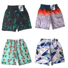 Kit 03 Bermuda Masculina de Elástico Estampado Menino Infantil e Juvenil Praia