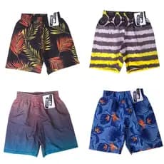 Kit Com 04 Bermuda de Elástico Infantil e Juvenil Masculina Estampado Menino Praia