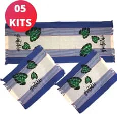 Kit Com 05 Kits Tapetes Passadeira Cozinha Pintado a Mão Atacado Oferta Tapetes Piso