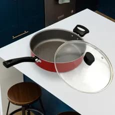 Frigideira Antiaderente com Tampa de vidro para fritar, grelhar resistente a altas temperaturas