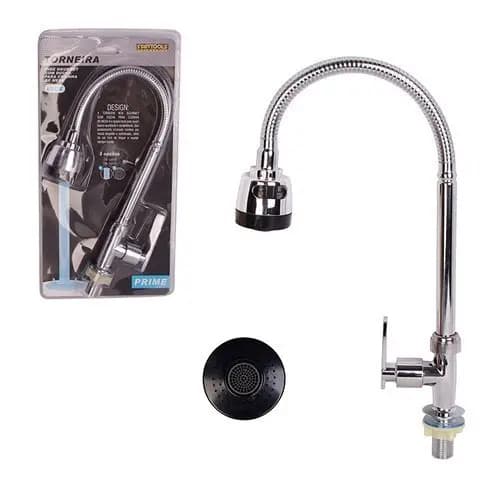 Torneira Gourmet Mesa Cozinha Com Ducha Articulada Em Aço Inox