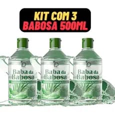Kit 3 Unidades Baba da Babosa 500mL Lord Cosméticos | Hidratação Natural Cabelos e Pele - Aloe Vera