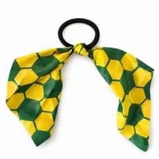 Elástico com Lenço Tecido Brasil Verde Amarelo Zalike Torcedora Futebol Cabelo Feminino Verão Moda