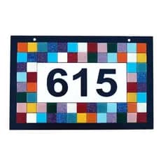 Placa para Número De Casa Com Mosaico de Pastilhas Coloridas - informe seu número ao efetuar o pedido