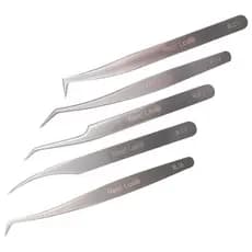 Pinça Profissional Extensão de Cílios Real Love Aço Inox Volume Russo Fio a Fio