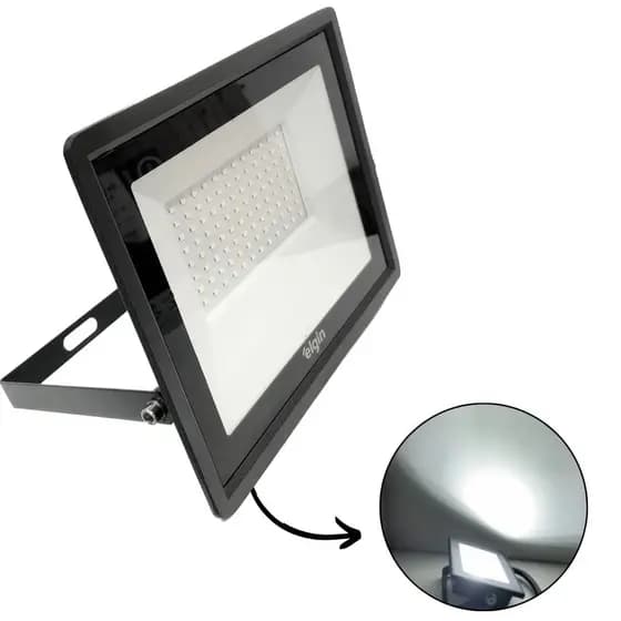 Refletor Projetor Led 100w 6500K Bivolt Branco forte Luz Holofote C/ Iluminação de áreas Amplas IP65