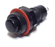 Kit 100 Botões de Pulso Preto 12V DS-213 PT 2 Terminais