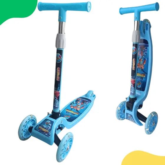 Patinete Infantil 3 Rodas Com LED Dobrável Ajustável 71cm World Brinquedos