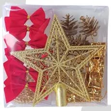 Kit Natalino Ponteira  21 Peças  Enfeite De Árvore de Natal