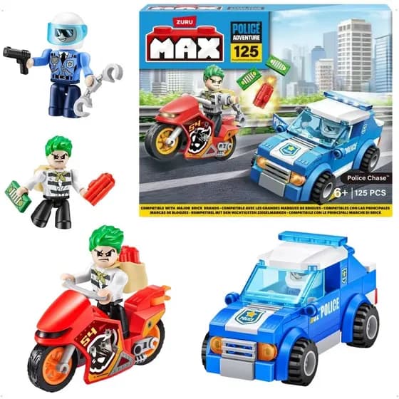 Blocos de Montar Max City Perseguição Policial 125 Peças Candide