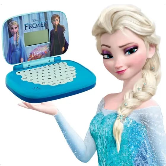 Laptop Infantil Frozen Bilíngue Educativo Luz e Som Candide