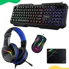 Combo Need Gamer Headset Mouse E Teclado Led Estereo Driver 40Mm Letron