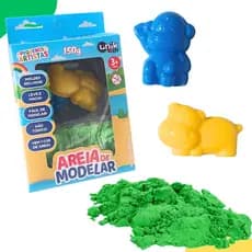 Areia de Modelar 150g Colorida Com Molde Sortidos Leve e Macia Unik