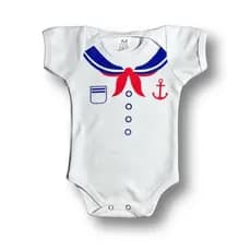 Body Bebê Temático Marinheiro 100% Algodão.